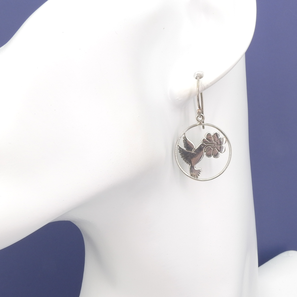 Sterling Silver Hummingbird Earrings
