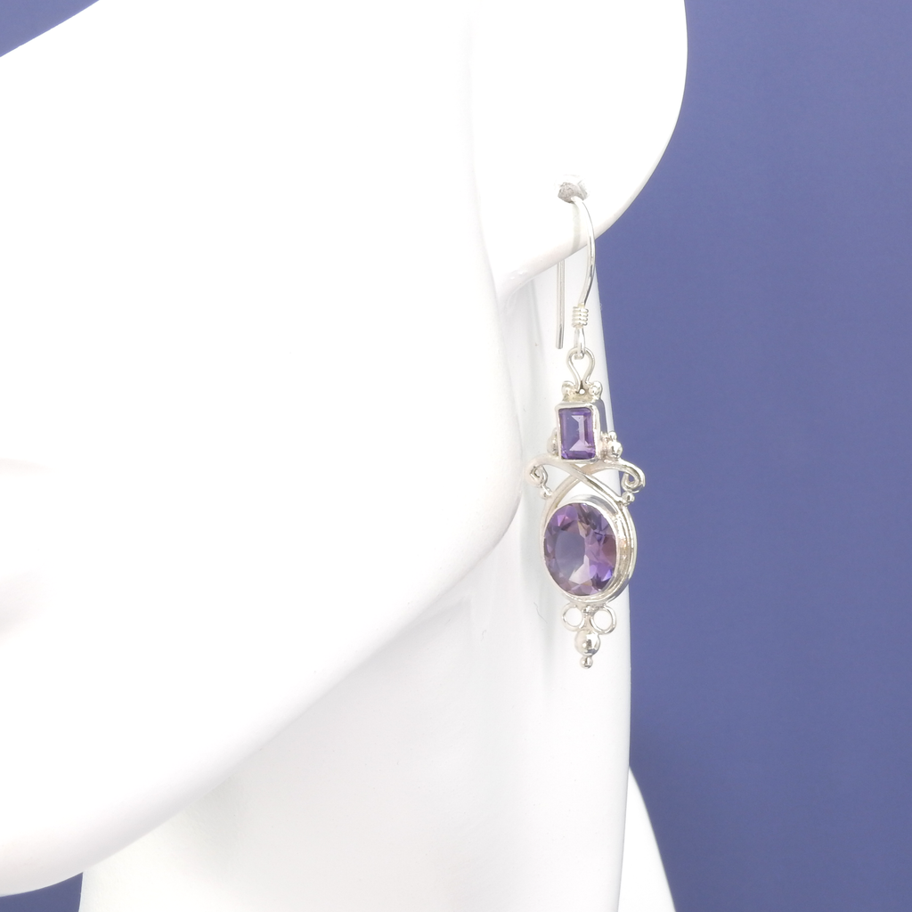 Sterling Silver Elegant Gemstone Earrings