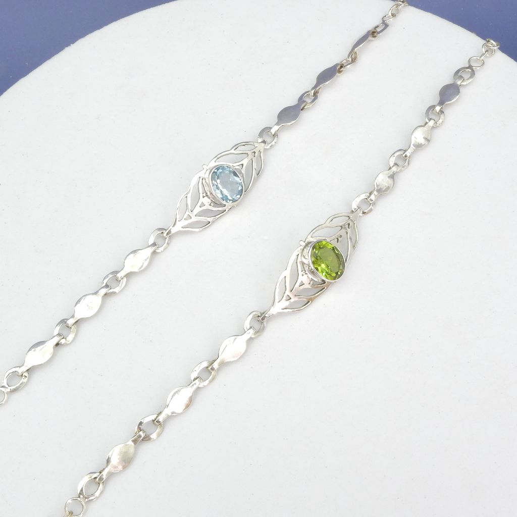 Sterling Silver Filigree Gemstone Bracelet