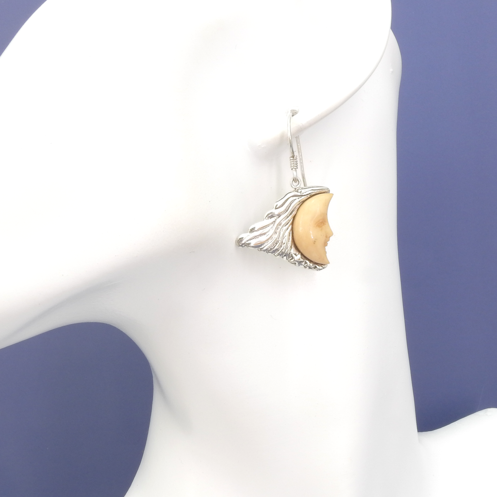 Sterling Silver Sun & Moon Earrings