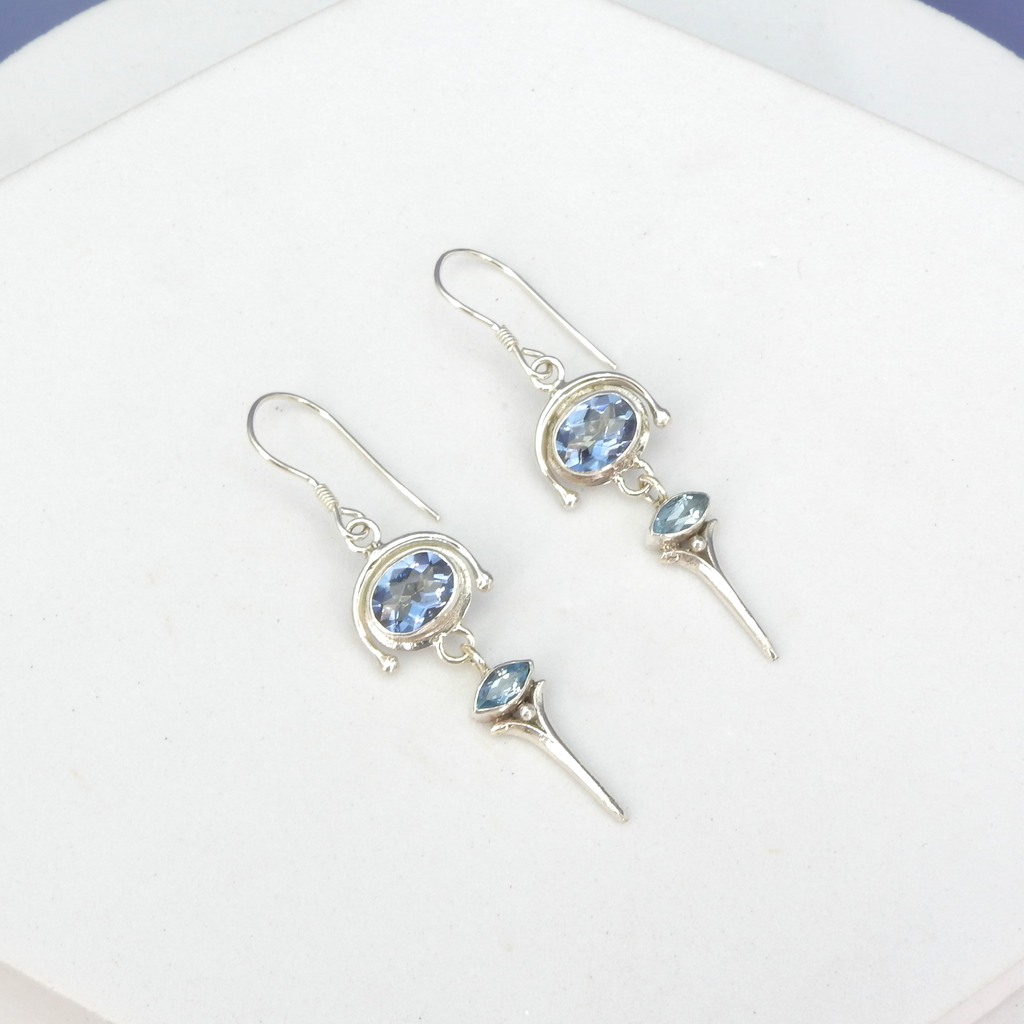 Sterling Silver Blue Topaz Earrings