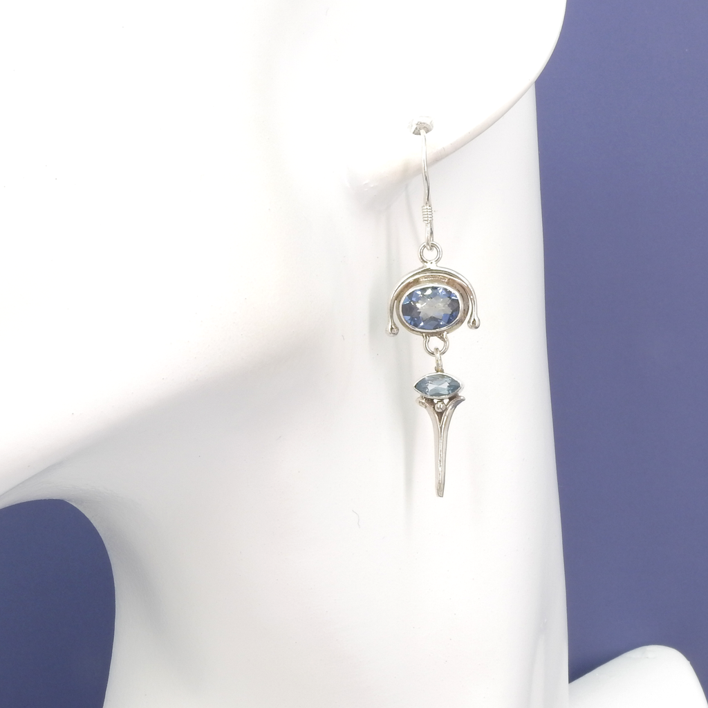 Sterling Silver Blue Topaz Earrings
