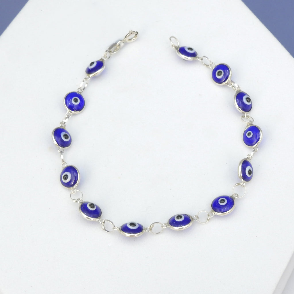 Sterling Silver Evil Eye Bracelet