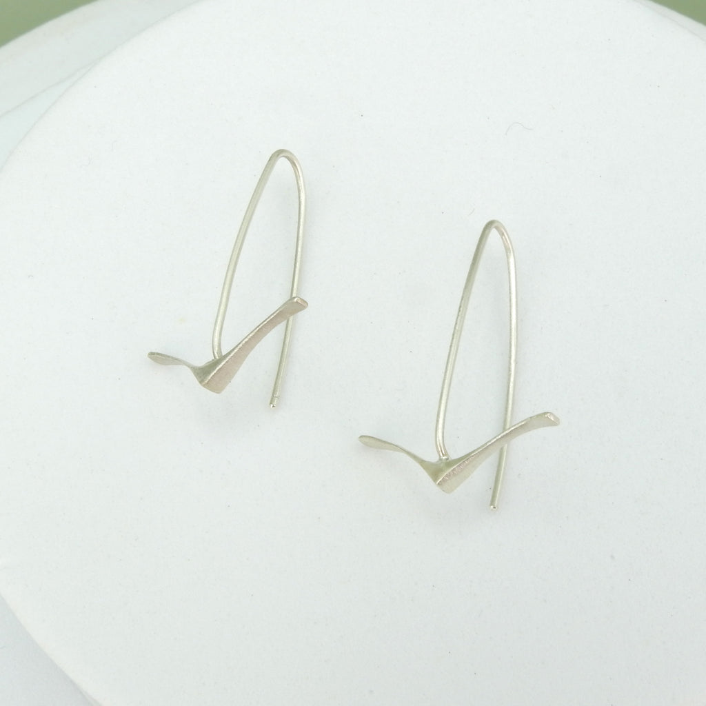 Sterling Silver Simple Seagull Dangle Earrings