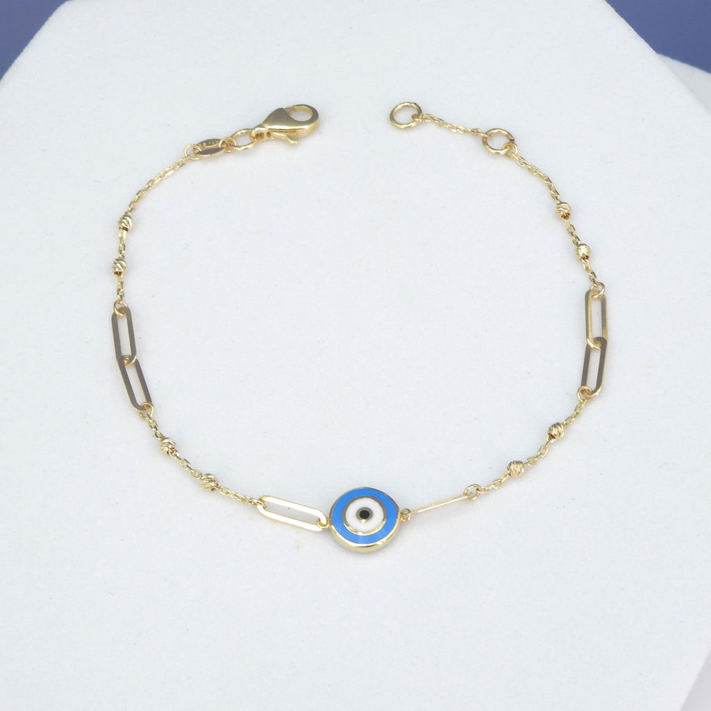 14KT Yellow Gold Evil Eye Bracelet