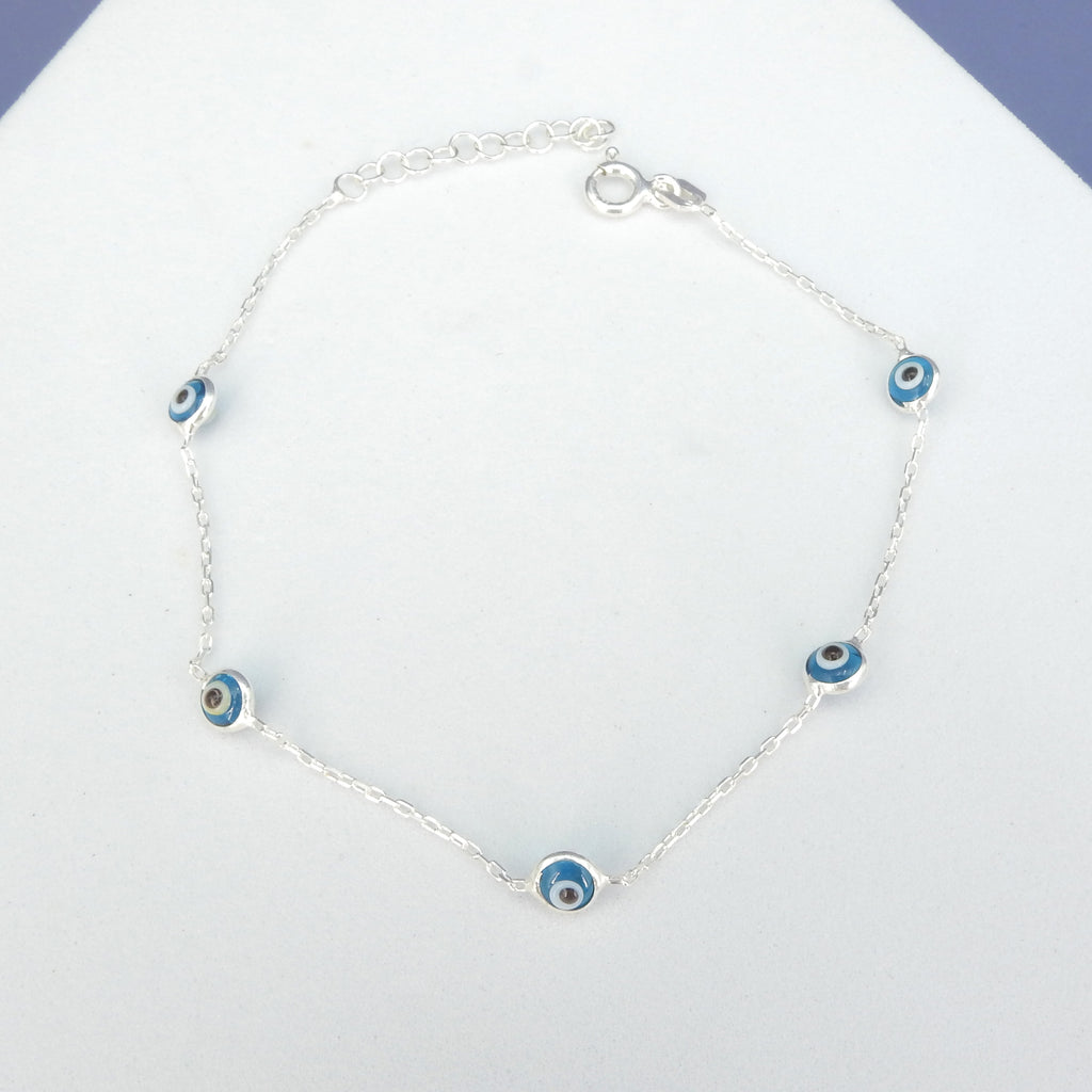 Sterling Silver Evil Eye Bracelet