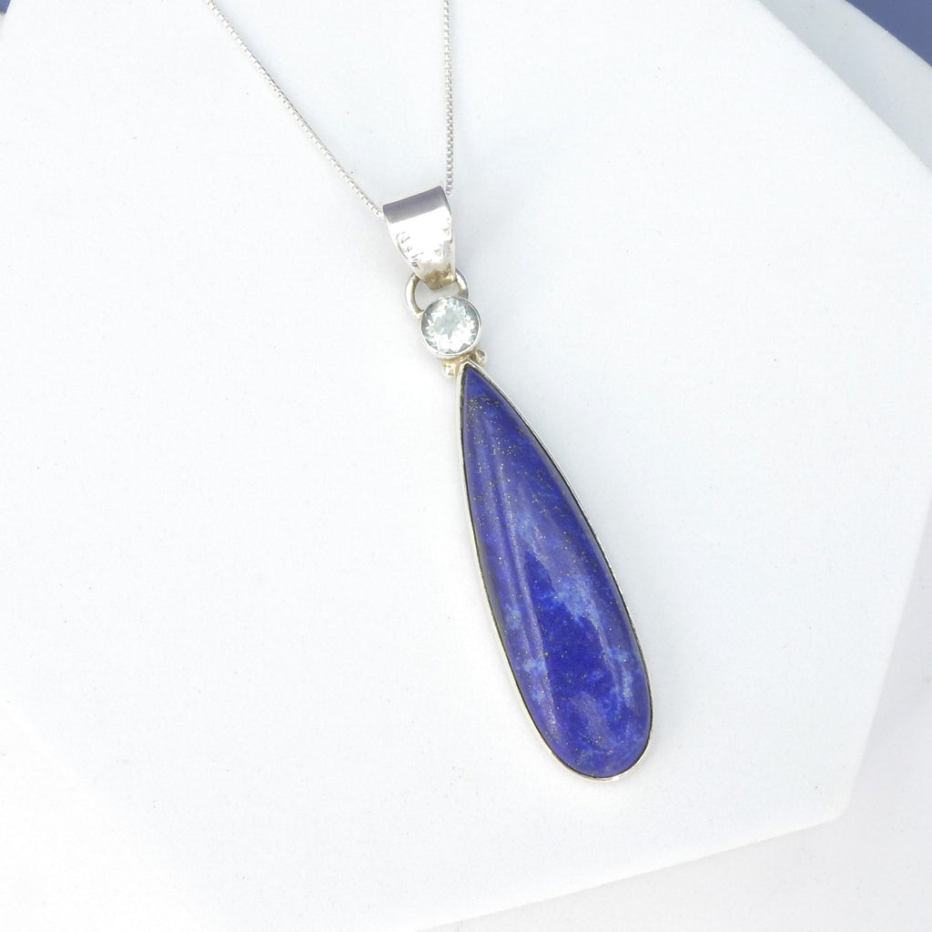 Sterling Silver Lapis & Blue Topaz Pendant