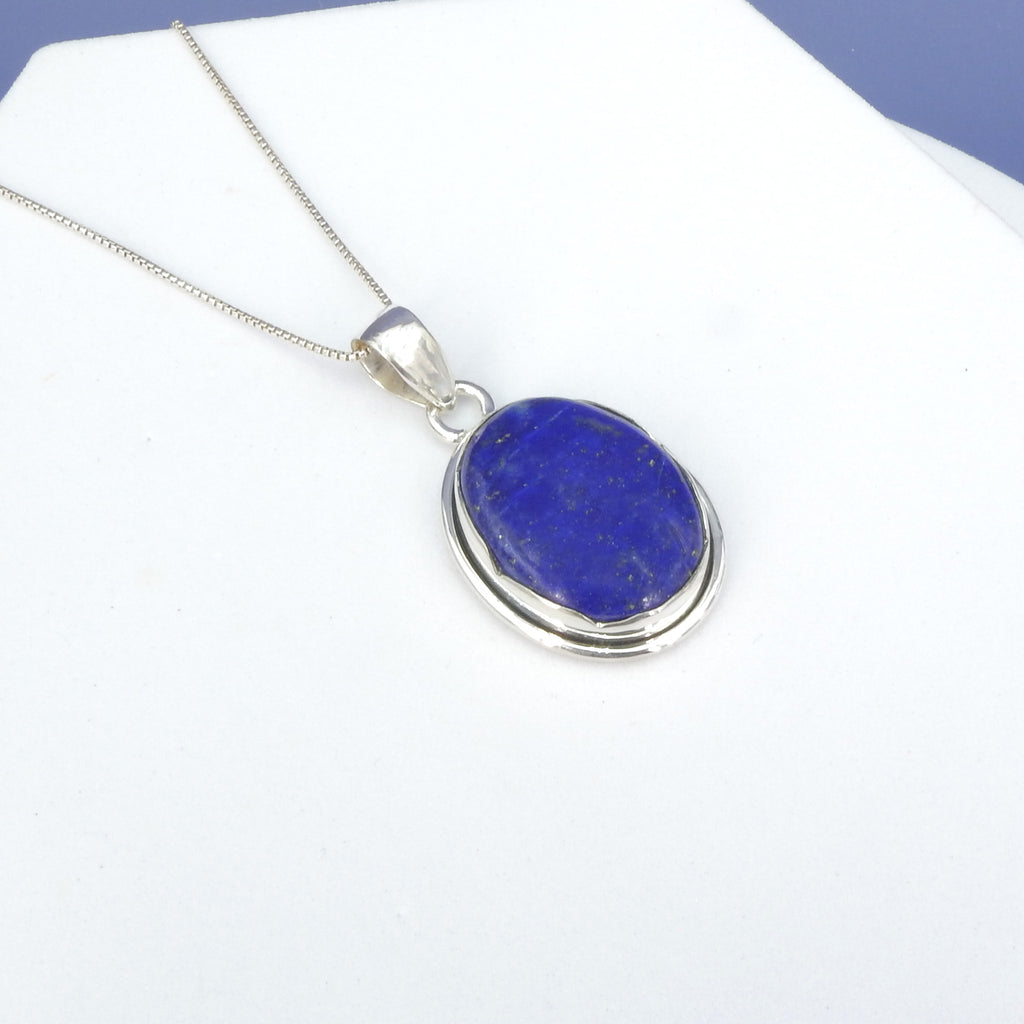 Sterling Silver Oval Lapis Pendant