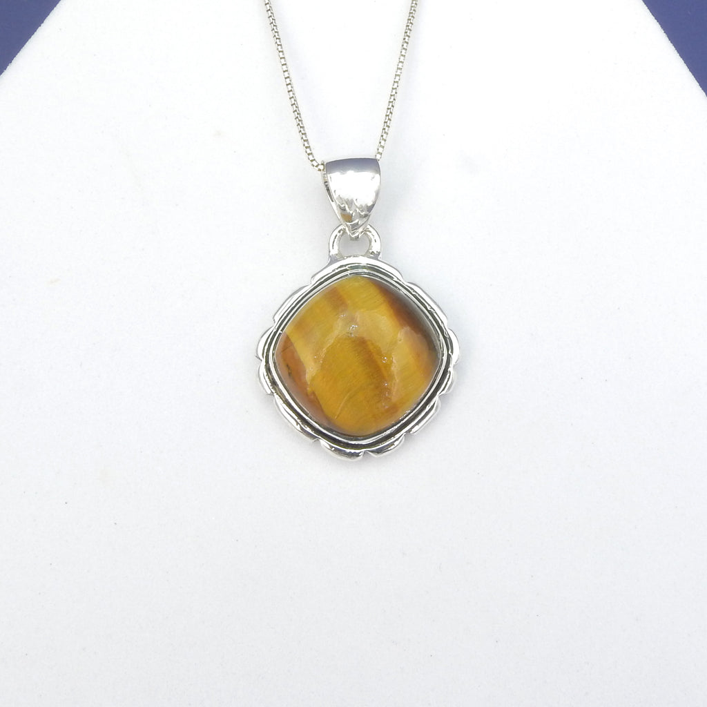 Sterling Silver Square Tiger Eye Pendant