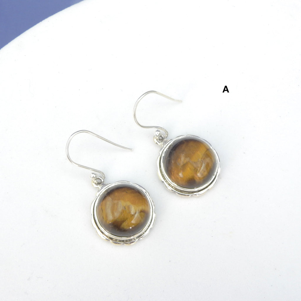 Sterling Silver Tiger Eye Earrings