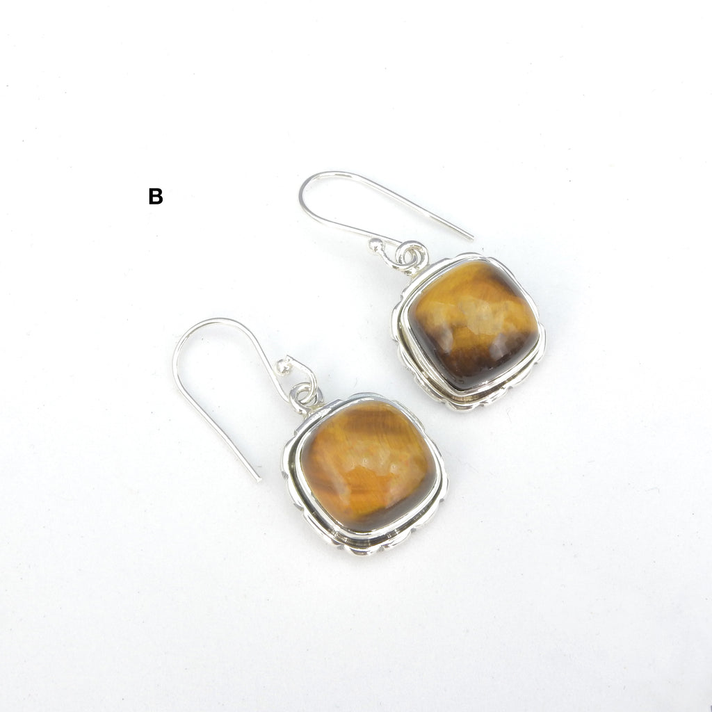 Sterling Silver Tiger Eye Earrings