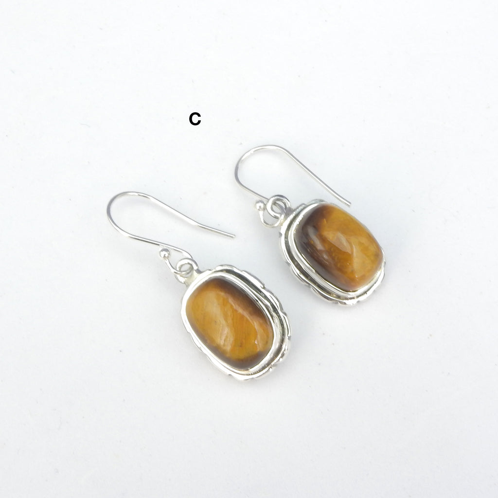 Sterling Silver Tiger Eye Earrings