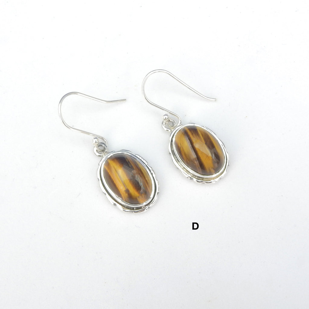 Sterling Silver Tiger Eye Earrings