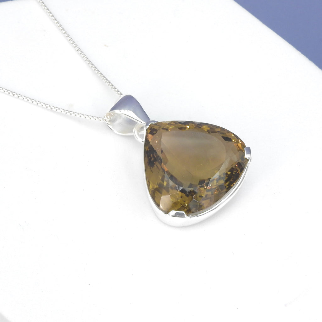 Sterling Silver Large Smokey Quartz Pendant