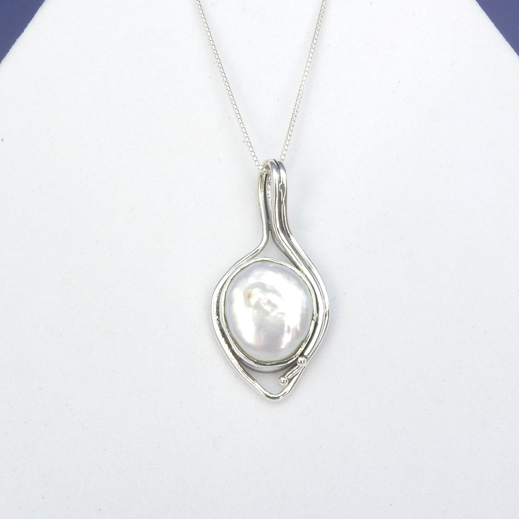 Sterling Silver Biwa Pearl Pendant