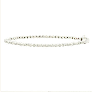 Sterling Silver Freida Rothman Pave Bezel CZ Bracelet