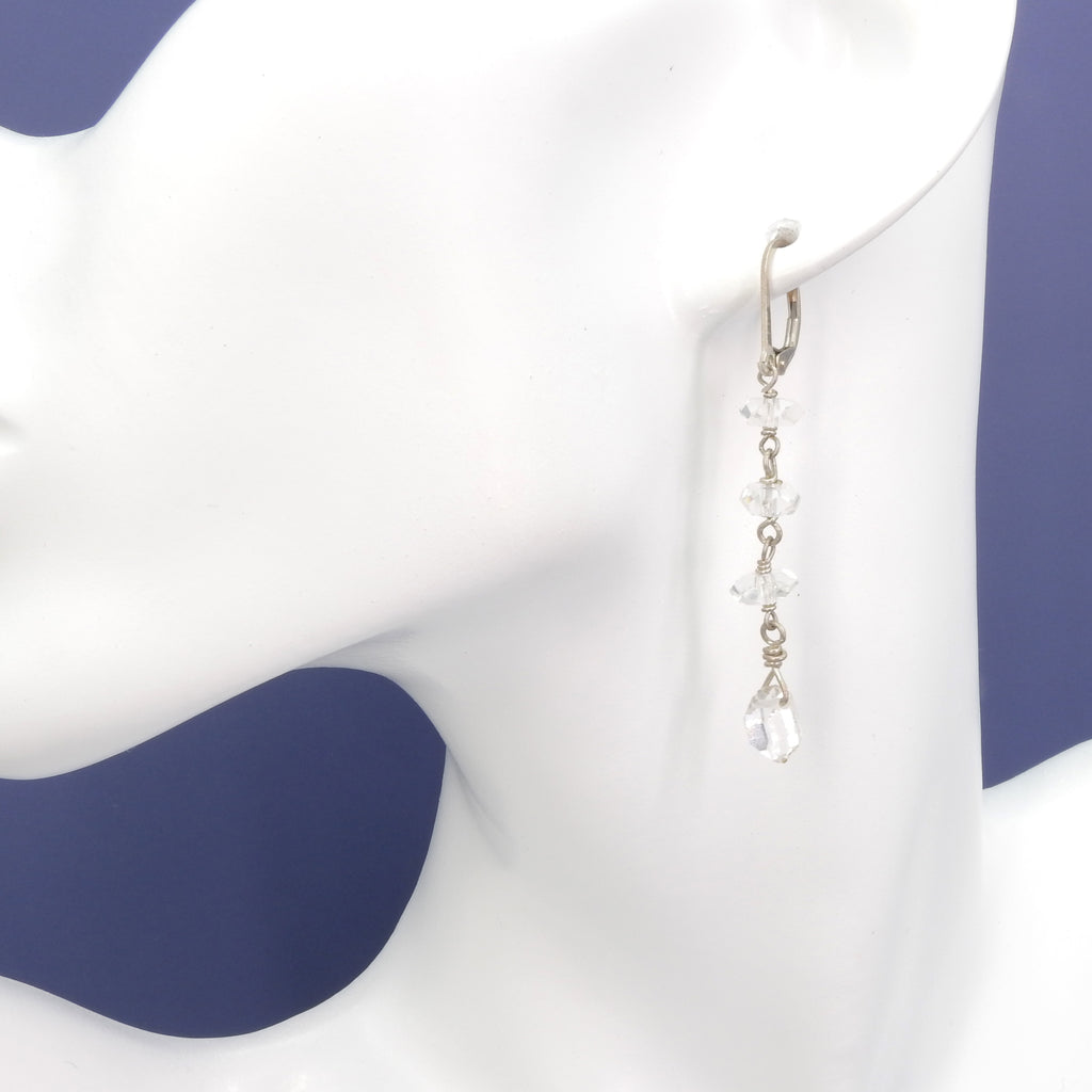Sterling Silver Herkimer Diamond Dangle Earrings