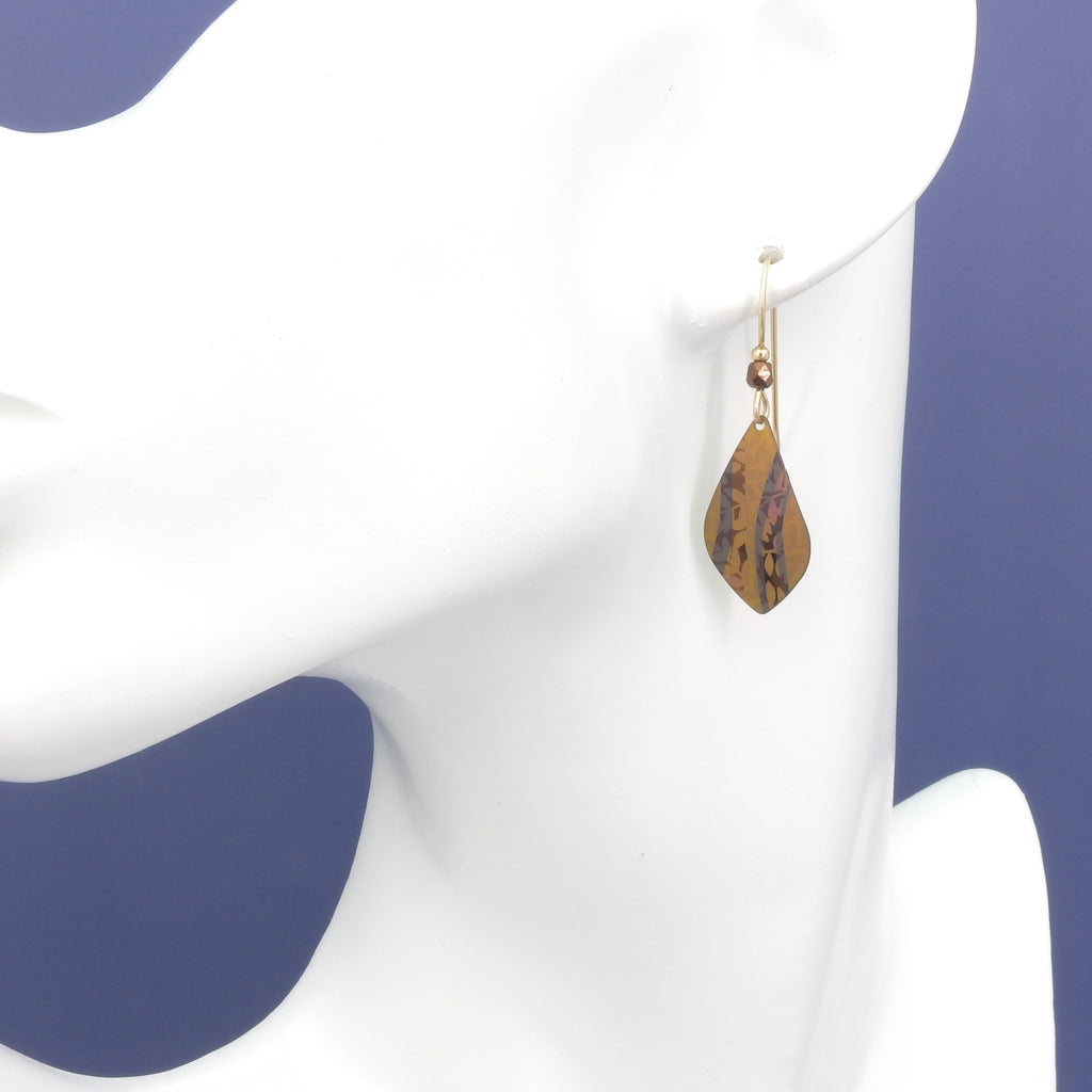 Etched Metal Dangle Earrings