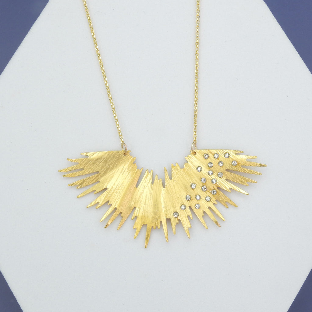 Burst of Gold & Crystal Necklace