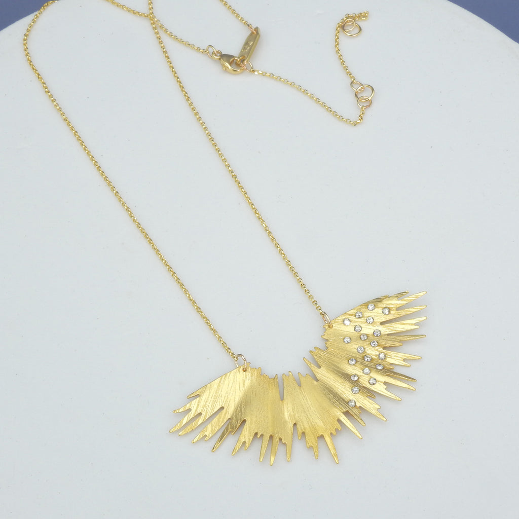 Burst of Gold & Crystal Necklace