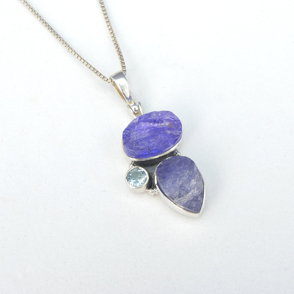 Sterling Silver Tanzanite Blue Topaz Pendant