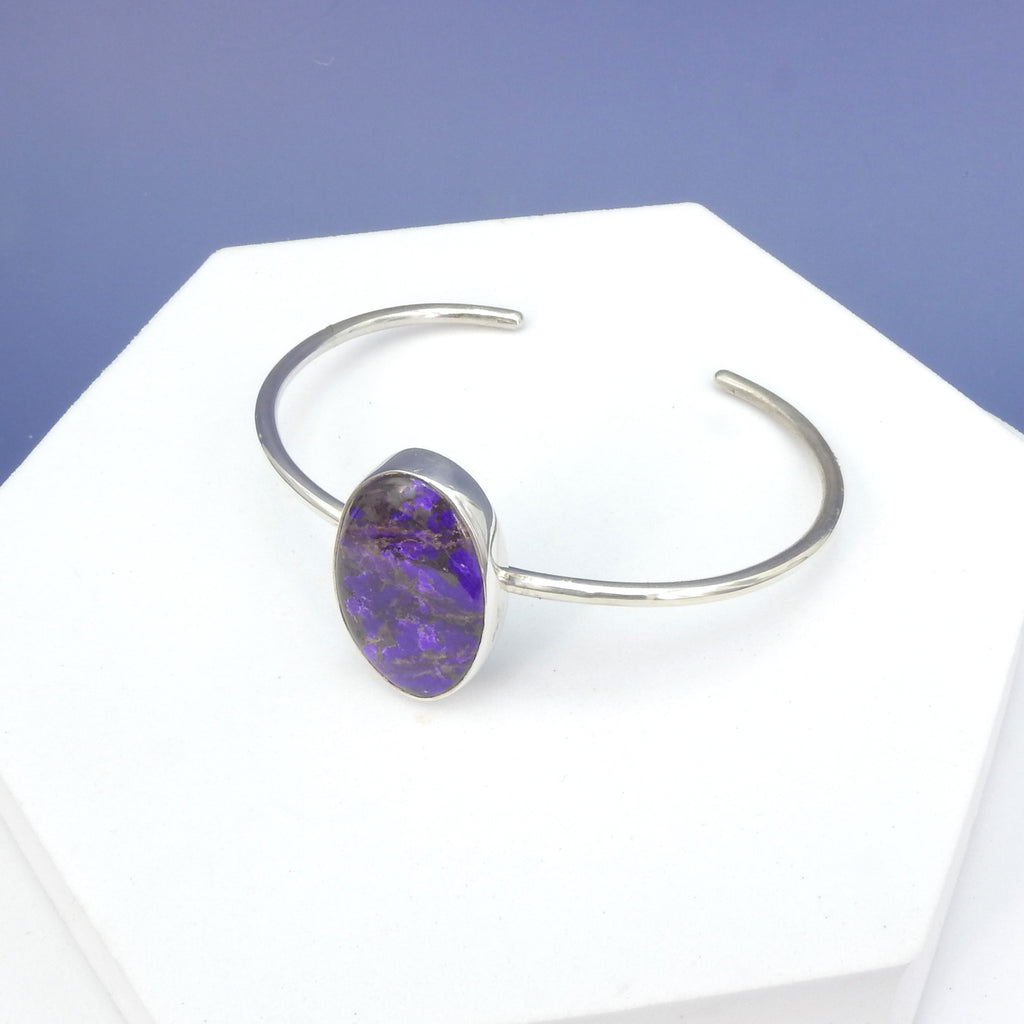 Sterling Silver Charoite Cuff Bracelet