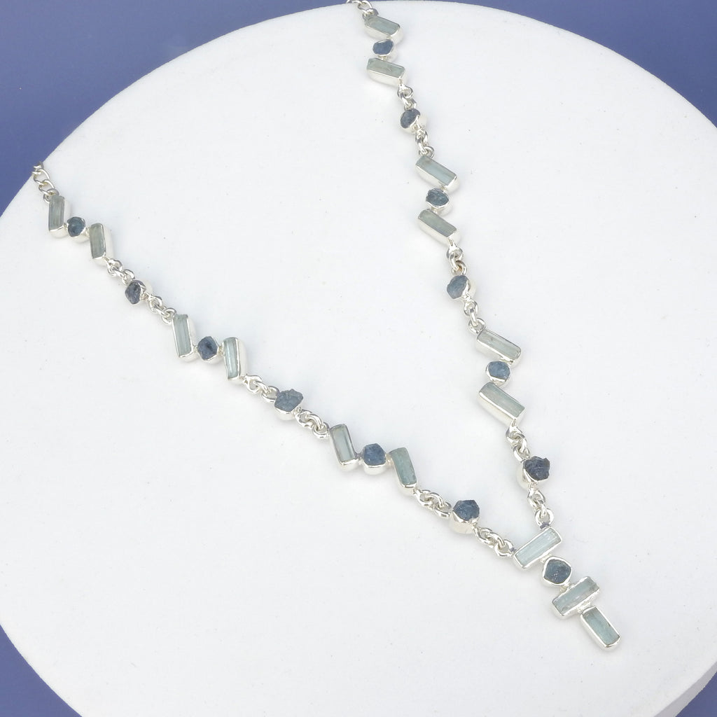 Sterling Silver Aquamarine Statement Necklace