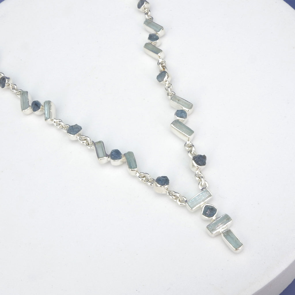 Sterling Silver Aquamarine Statement Necklace