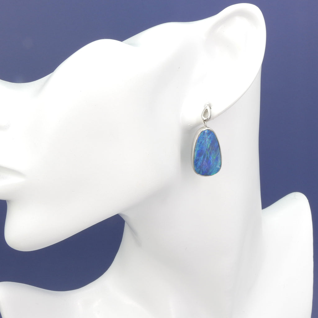 Sterling Silver Boulder Opal Earrings