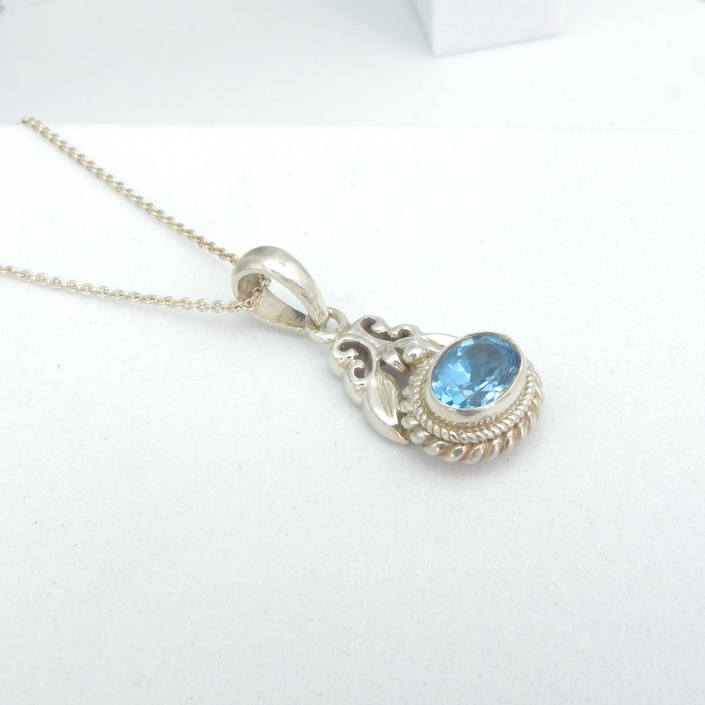 Sterling Silver Blue Topaz Pendant