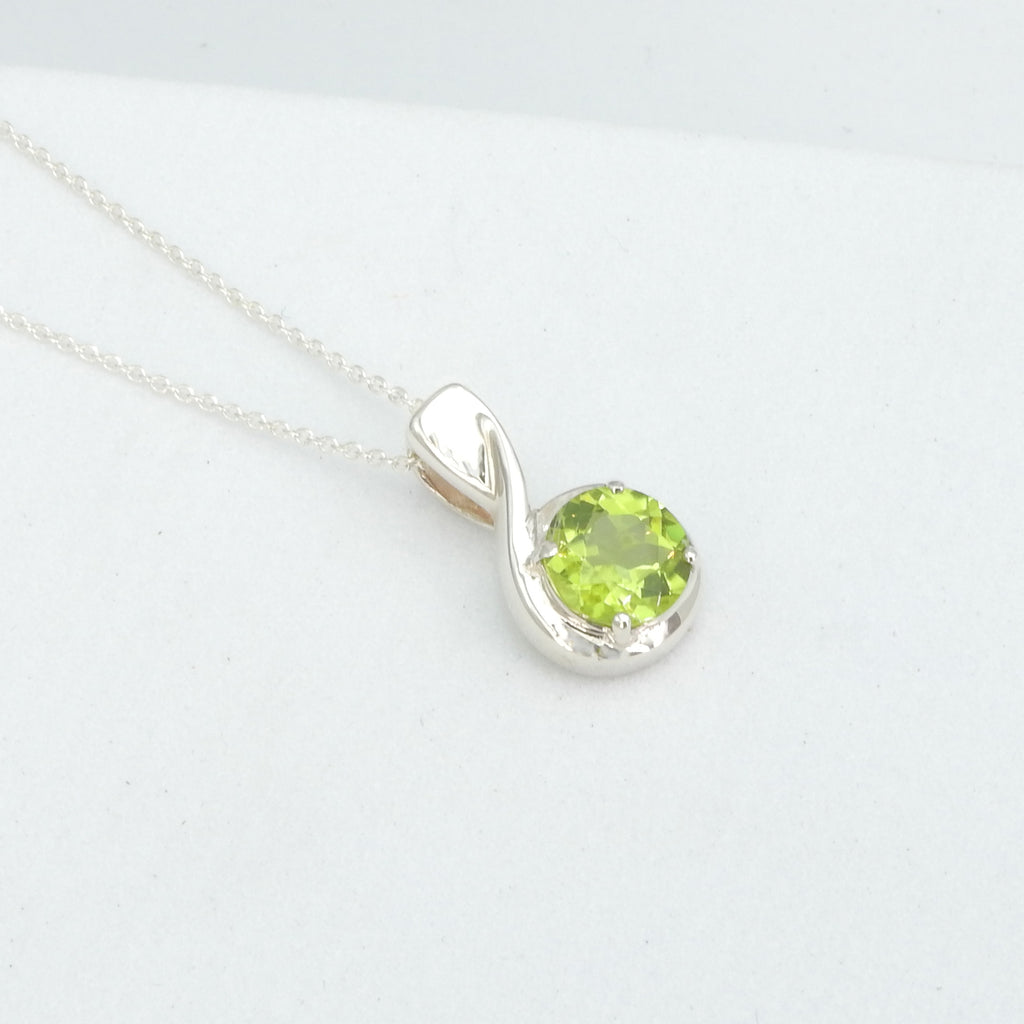 Sterling Silver Small Peridot Pendant