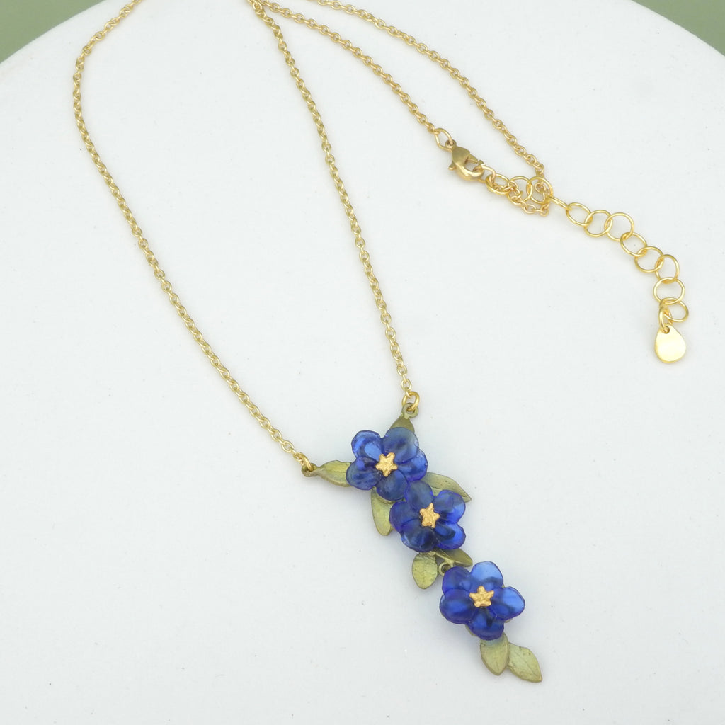 Michael Michaud Cast Bronze & Glass Blue Violet Necklace