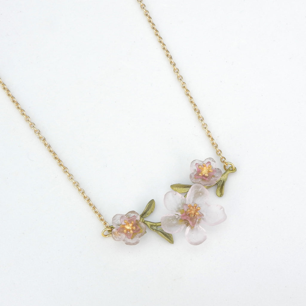 Michael Michaud Cast Bronze Glass Blossom Necklace