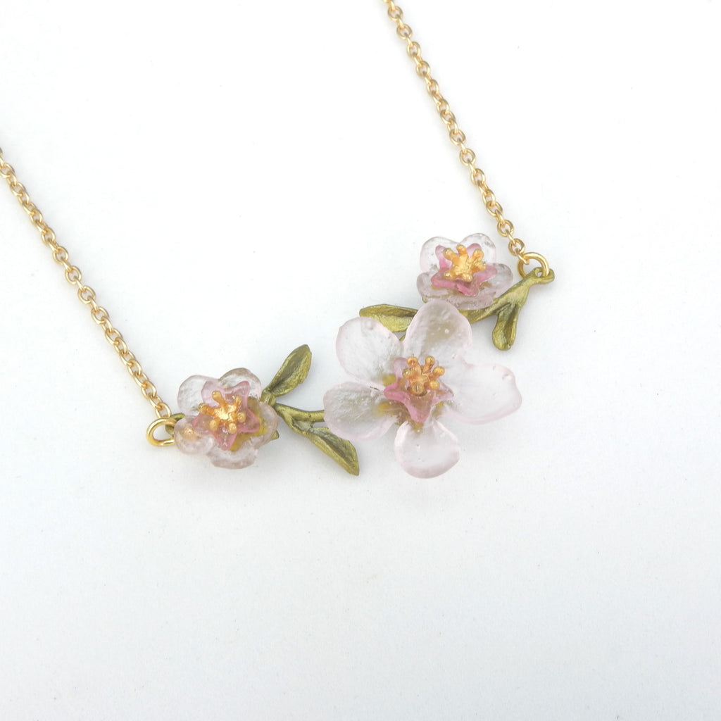 Michael Michaud Cast Bronze Glass Blossom Necklace
