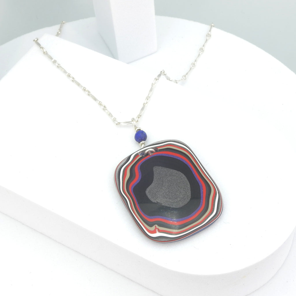 Sterling Silver Fordite Necklace