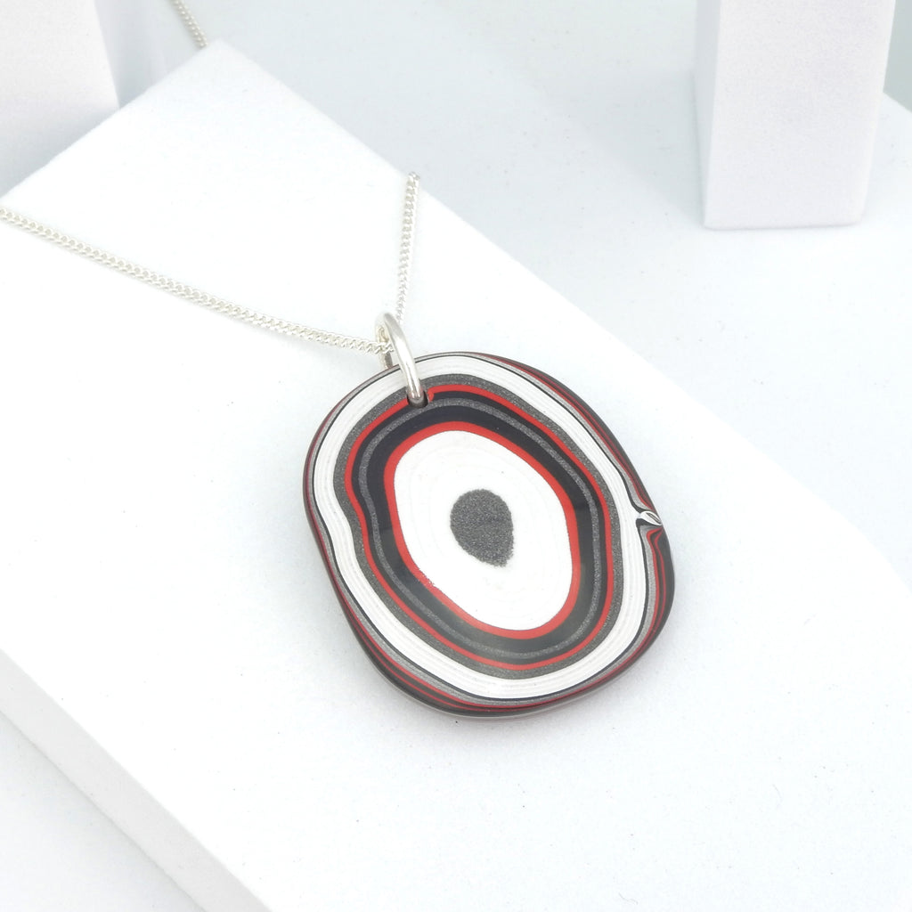 Sterling Silver Fordite Necklace