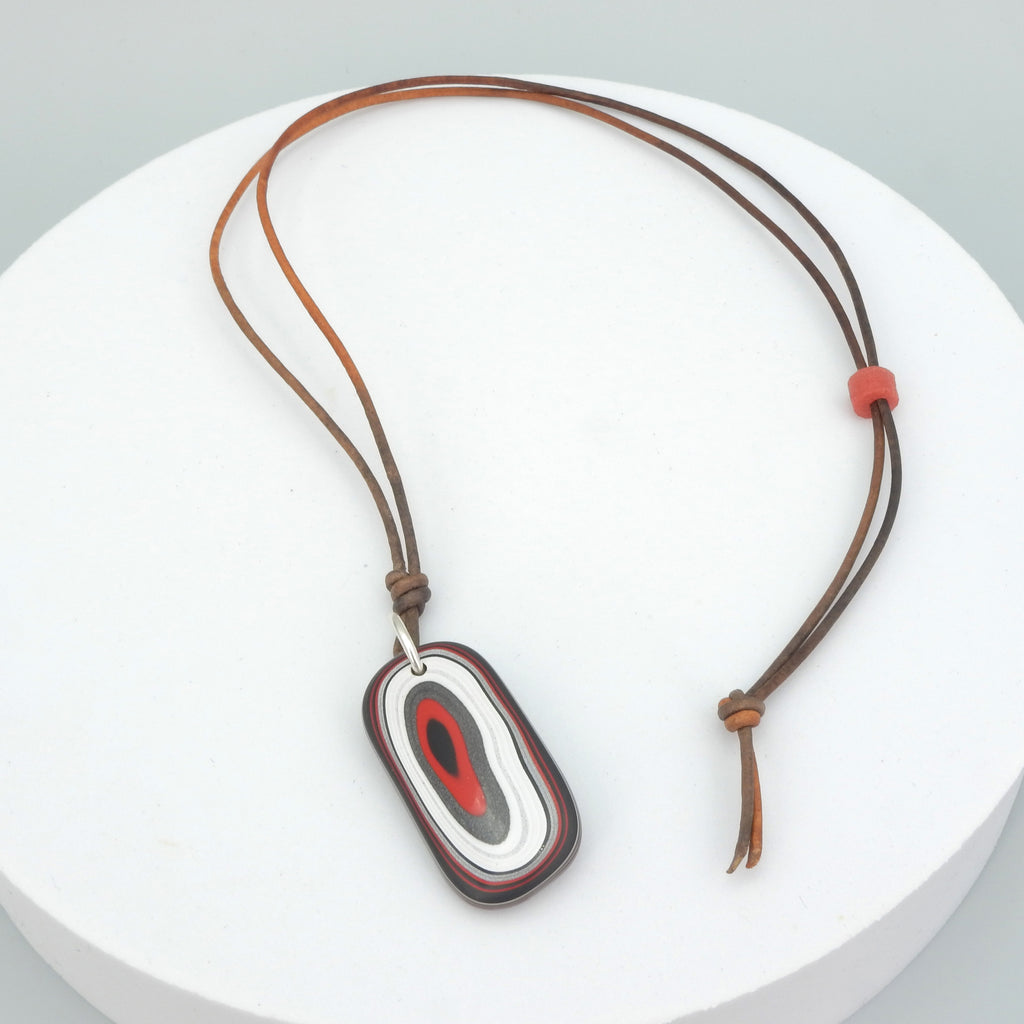 Fordite On Leather Cord