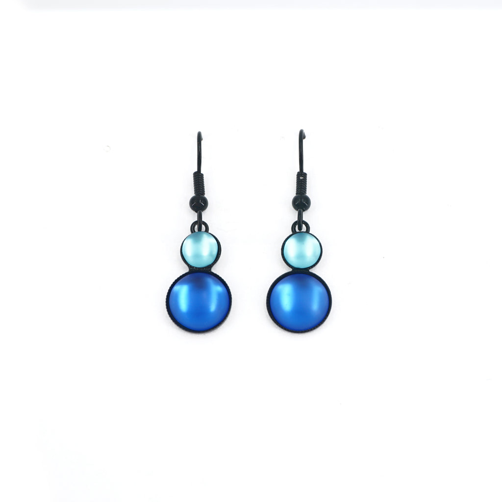 Double Bubble Earrings, Blue
