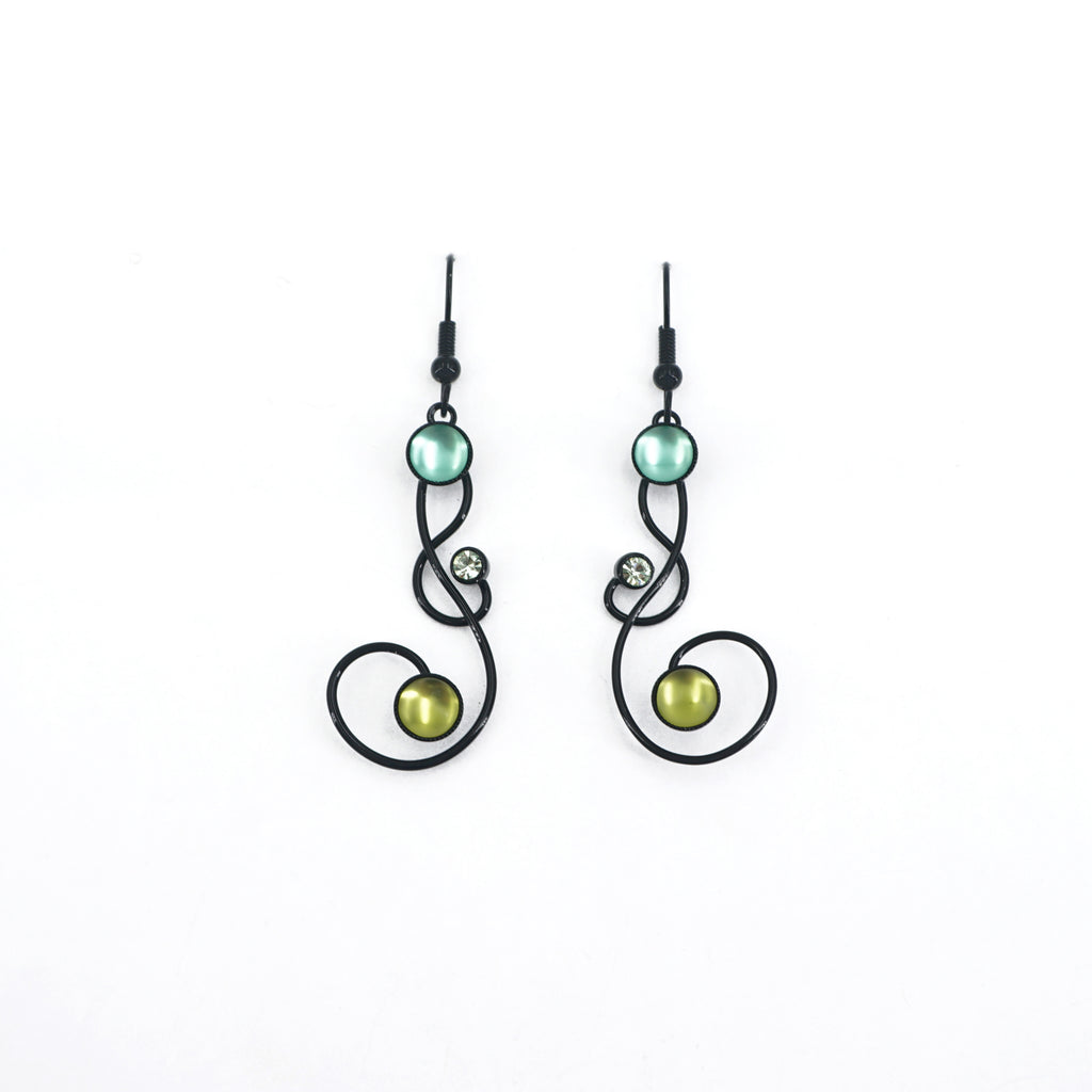 Bubbles & Swirls Earrings, Green