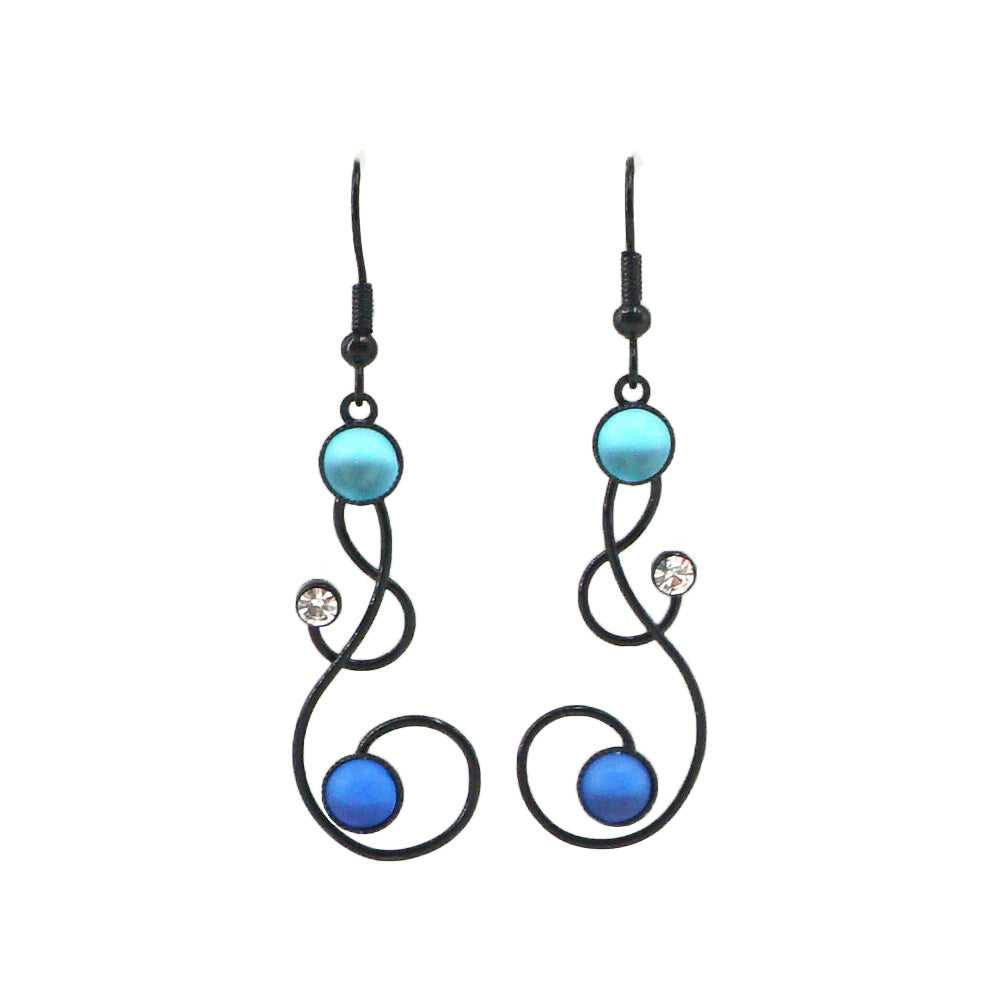 Bubbles & Swirls Earrings, Blue