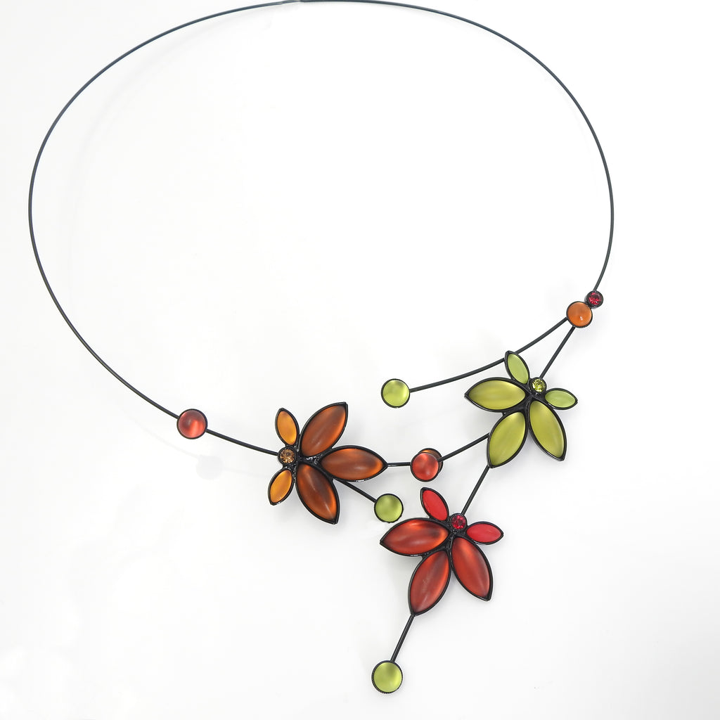 Large Maple Leaf Memory Wire Necklace