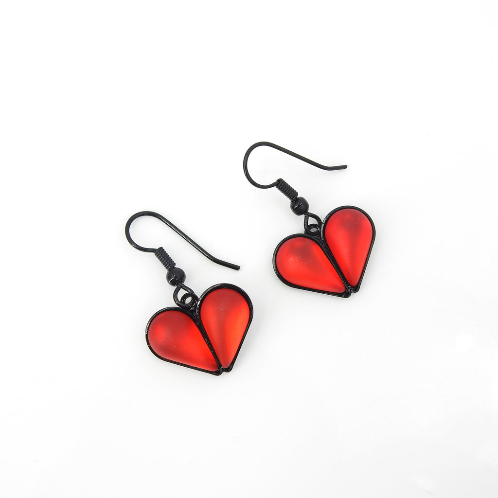 Czech Glass Heart Earrings