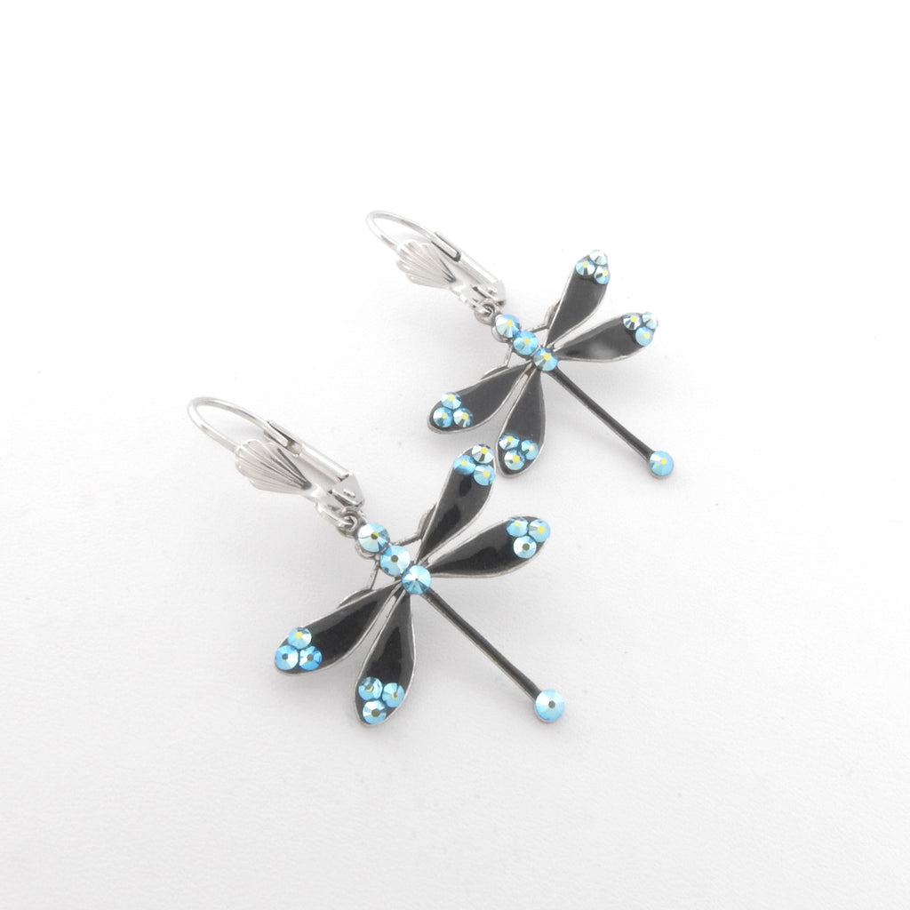 Enameled Dragonfly Earrings