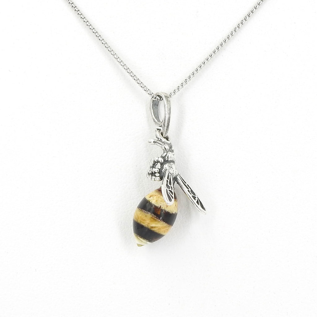 Sterling Silver Amber Bee Pendant
