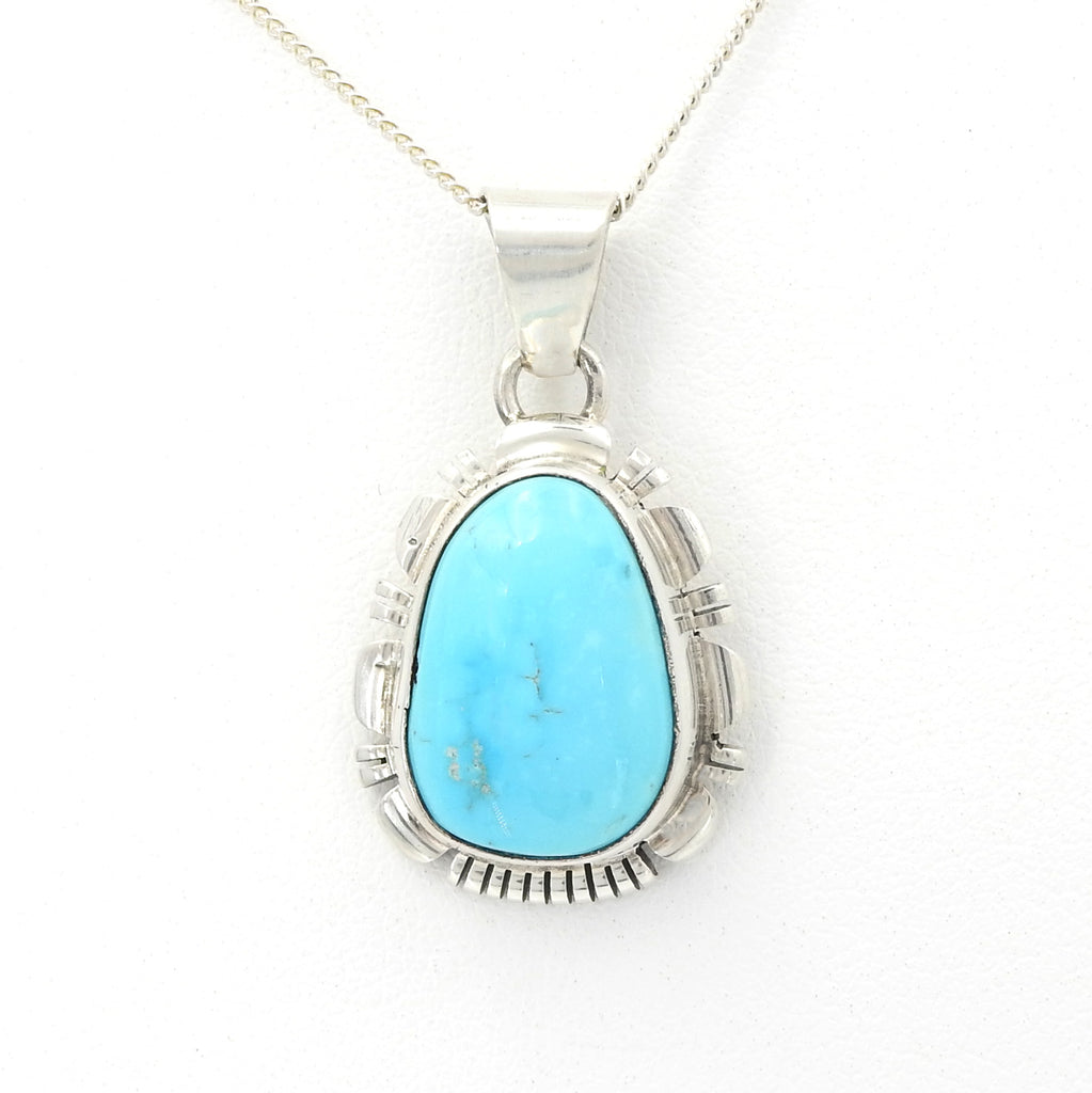 Sterling Silver Navajo Turquoise Pendant
