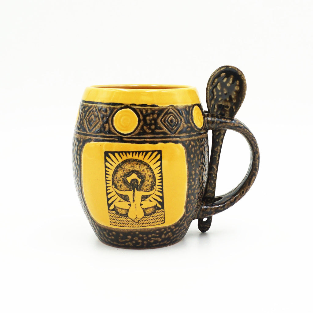 Yellow Goddess Mug With Spoon