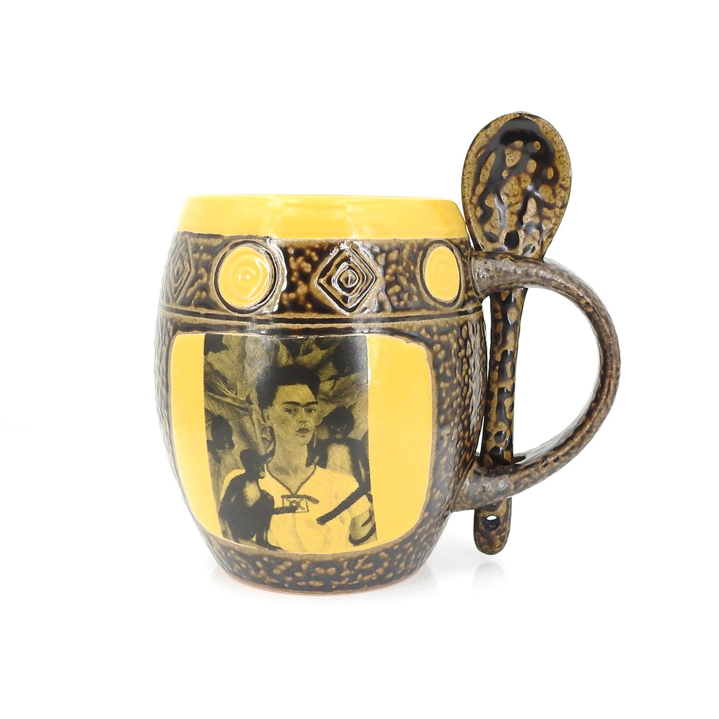 Yellow Frida Mug W Spoon