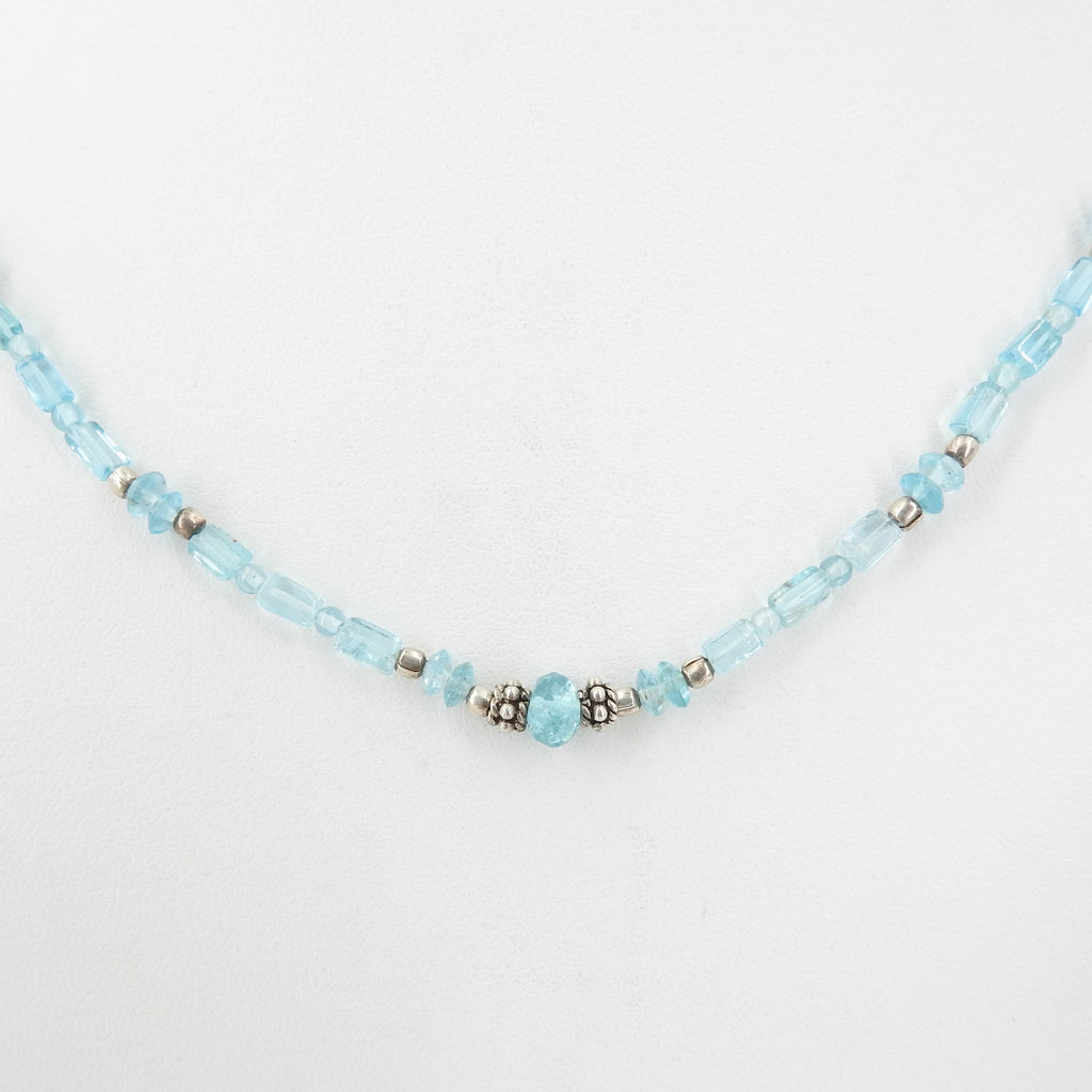 Apatite Beaded Necklace w/ Sterling Silver