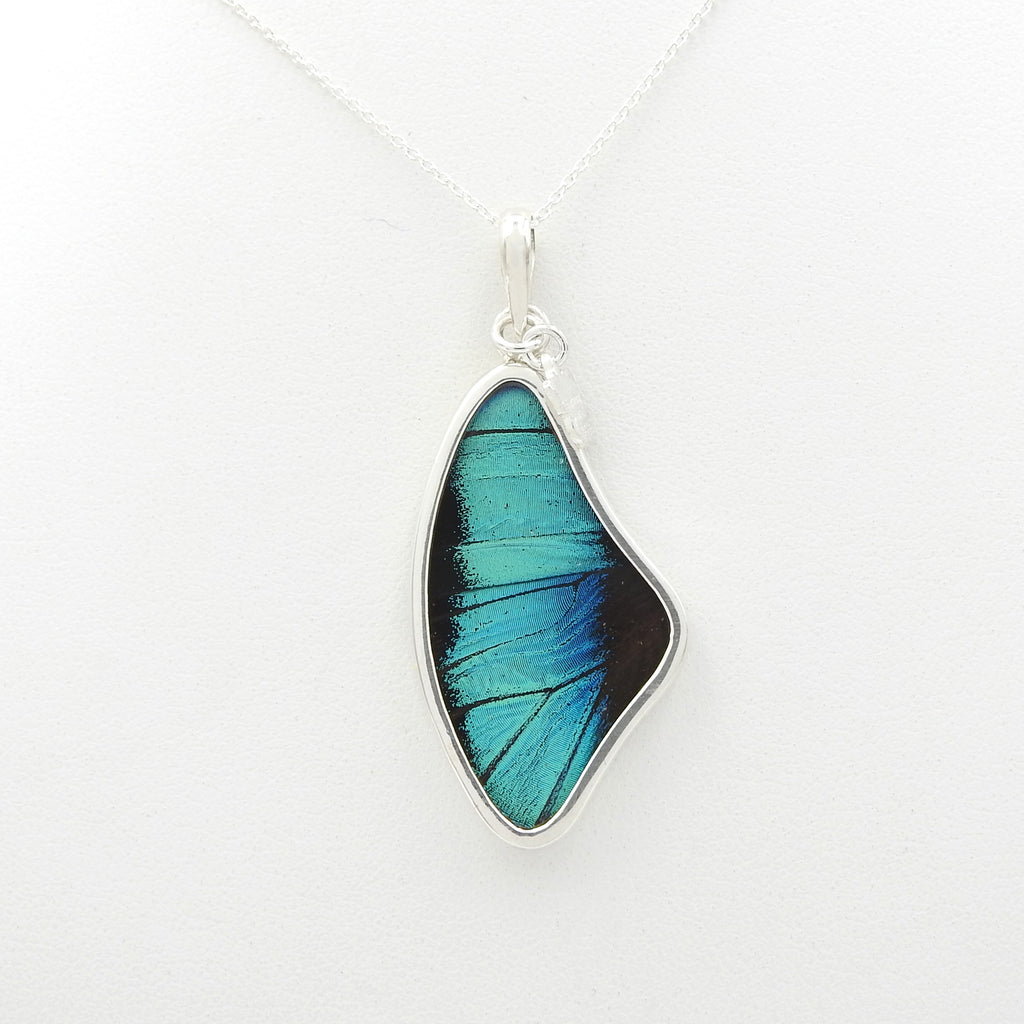Sterling Silver Double Sided Butterfly Wing Pendant