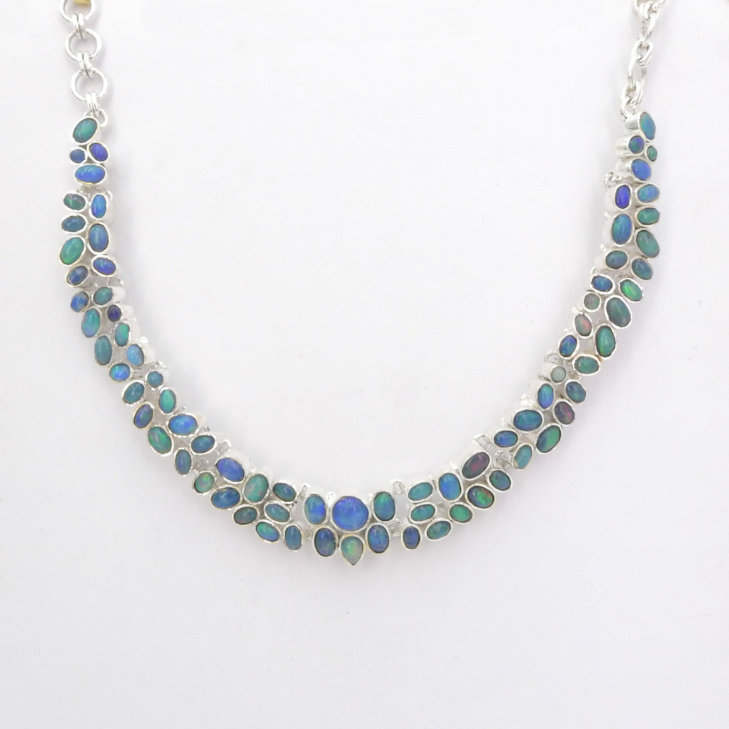 Sterling Silver Ethiopian Opal Statement Necklace